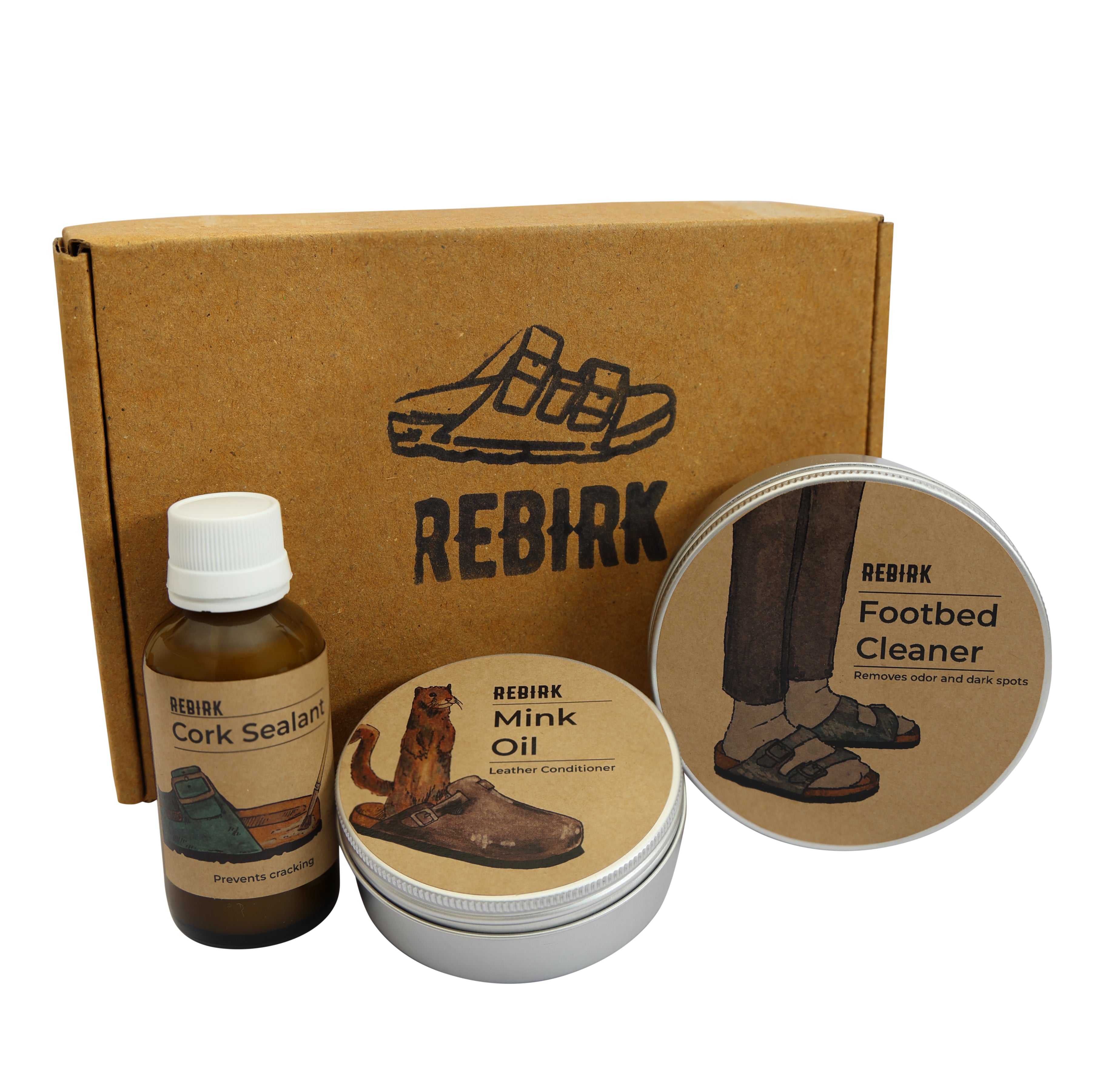 Cleaning kit, Leather Conditioner and Cork Sealant Combo for Birkenstock